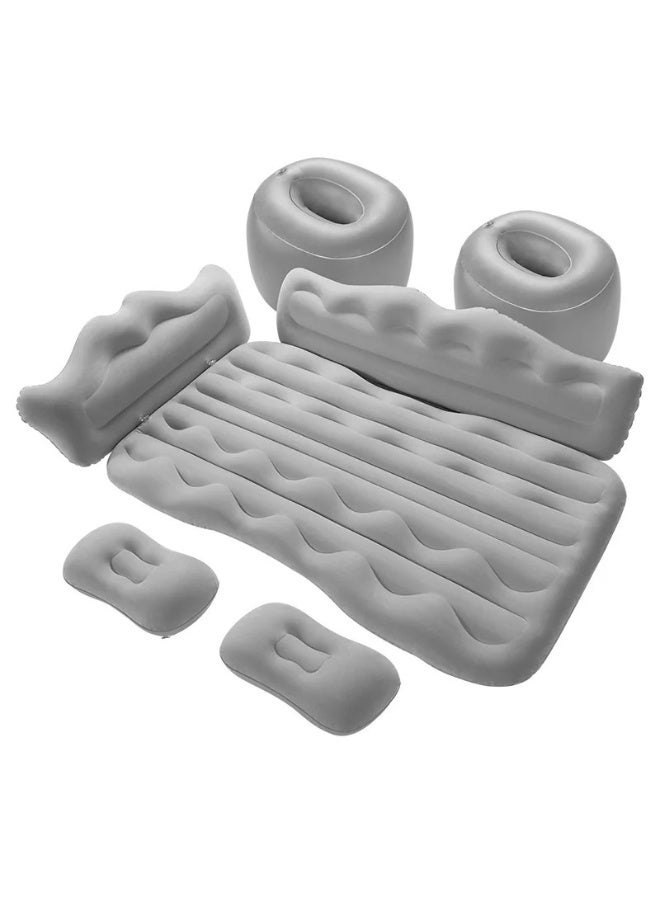 Universal Car Air Mattress Inflatable Travel Bed - Thickened Flocking Back Seat Sleep Pad for SUV, MPV & Sedan - Portable Camping Mattress with Electric Air Pump, 2 Pillows & Foot Piers - Image 2